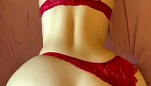 Skinny Roommate's Huge Ass Looks Bigger in Red Panties