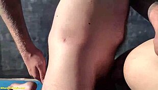 skinny milf's tight ass pounded hard on public roof