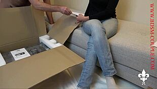 bdsm femdom mistress locks old slave in cage fucks pussy machine?