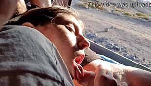 Public Pissing Teen 18+ Risks Blowjob on Camping Trip to Boyfriend