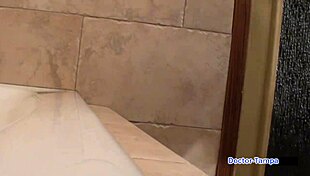 Dr. Tampa Handcuffs Busty Long-Haired Naomi Alice in Latex Gloves Backstage