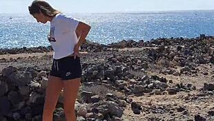 Public Pissing Teen 18+ Risks Blowjob on Camping Trip to Boyfriend