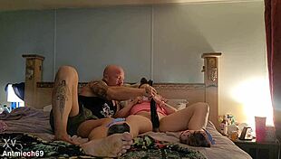 meich69 orgasms hard from licking her hairless milf pussy