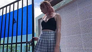 Stroke her filthy outdoor socks hard now!