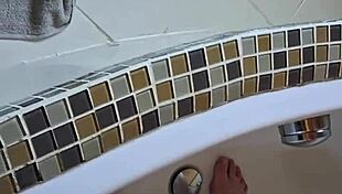 dirty chubby feet washed in bathtub 🦶🛁💦