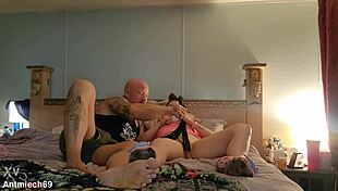 meich69 orgasms hard from licking her hairless milf pussy