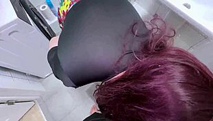 stepmom with fat ass and big tits seduces stepson in bathroom then full blowjob on couch and hard anal doggystyle