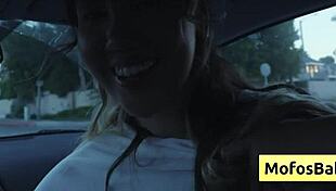 sexy asian teases natural big boobs car friend