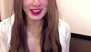 cute japanese ladyboy with huge tits masturbates live on cam while crossdressed
