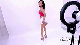 Ever wonder how this tiny brunette model handles a wild sofa fuck in her audition?