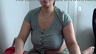 Heart-Racing Wife's Big Tits Force Stepson's Precum Leak