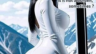 Leather-clad brunette with big tits gets fucked publicly in car at ski resort?