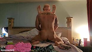 meich69 orgasms hard from licking her hairless milf pussy