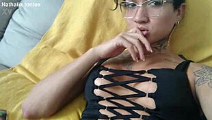 trans crossdresser gets rock hard just how you like it ready to sit