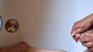 dirty chubby feet washed in bathtub 🦶🛁💦