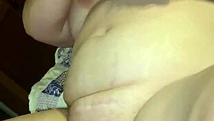 bbw plays with her vibrator on fat pussy close up