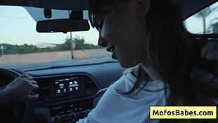 sexy asian teases natural big boobs car friend