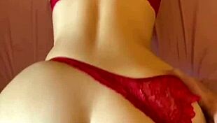 Skinny Roommate's Huge Ass Looks Bigger in Red Panties
