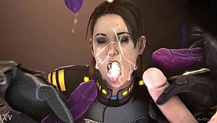 Halo alien monster cocks gangbang cum facials in mouth