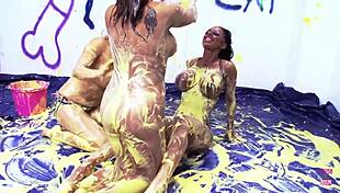 whoa three huge fake tits brunettes in bikinis lick pussies and finger lesbian style 🔥👅💦