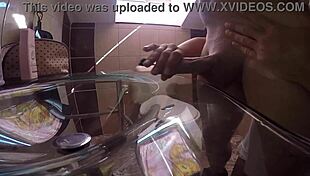 handjob from behind in bathroom homemade couple view from two angles