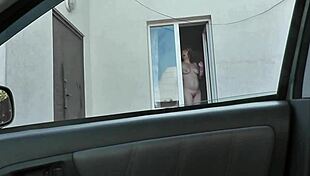 nude neighbor milf no panties bra washin windows big tits pussy as taxi peeps