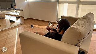 Stepmom catches me stroking hairy pussy and claims my virgin load!