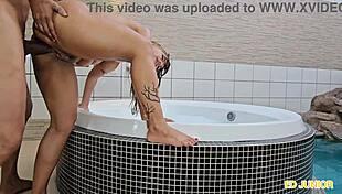 Brazilian prostitute rides interracial cock bareback to anal creampie in hotel