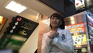 Chubby Japanese Idol in Miniskirt Offers Faceshot Backstage Option