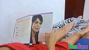 Brother Convinces Midnight-Studying Sister for Enormous Panocha Pounding