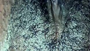 ebony teases her dripping hairy pussy close up wet orgasm