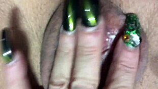 Babe spreads legs fingering wet pussy and gaping tight asshole wide.