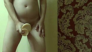 Pregnant Milf's Hairy Pussy Juicy Ass Masturbates Dildo in Pantyhose