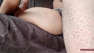 amateur ebony girlfriend tries first anal fingering but can't handle the rough assfucking in bedroom