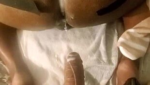 angry ebony wife straps hubby in heels