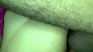First time anal standing up, brunette's ass milked and dripping cum!