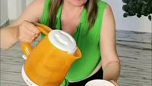 Stepmom's tea snacks turn hot POV loveplay!!