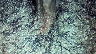 ebony teases her dripping hairy pussy close up wet orgasm