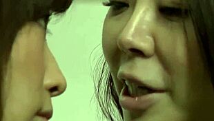 Two hot japanese milfs kiss deeply before licking wet pussies in passionate lesbian muff diving action