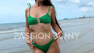 i cant stop flashin my petite tits beach walk public feels amazin