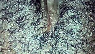 ebony teases her dripping hairy pussy close up wet orgasm