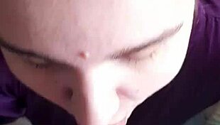 curvy euro babe sucks big cock and takes cum on face