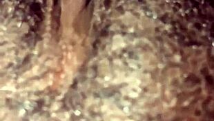 ebony teases her dripping hairy pussy close up wet orgasm