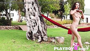 Petite teen Gloria Sol strips lingerie revealing big ass tits perfect body