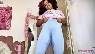 whoa chubby ebony's massive ass hits pee desperation accident hard!