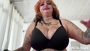 Putalocura Tatuada BBW Deedee Sucks Cock Between Huge Pierced Tits