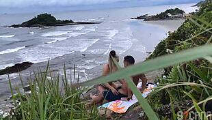 a brazilian couple gets caught fucking on sao paulo beach