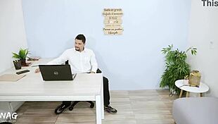 boss corrects petite secretary's bad work with rough cock pounding