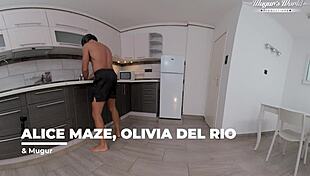 alice maze and olivia del rio take anal creampie in big ass threesome doggystyle