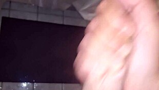 Amica's shower tempts my cock into wild moans handjob with best friend